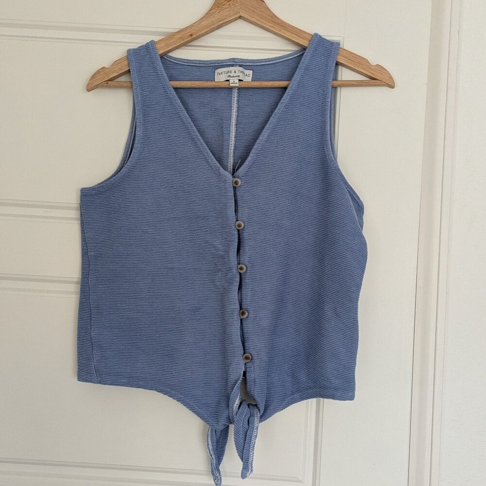 Madewell Texture & Thread Tie Front Tank Top M